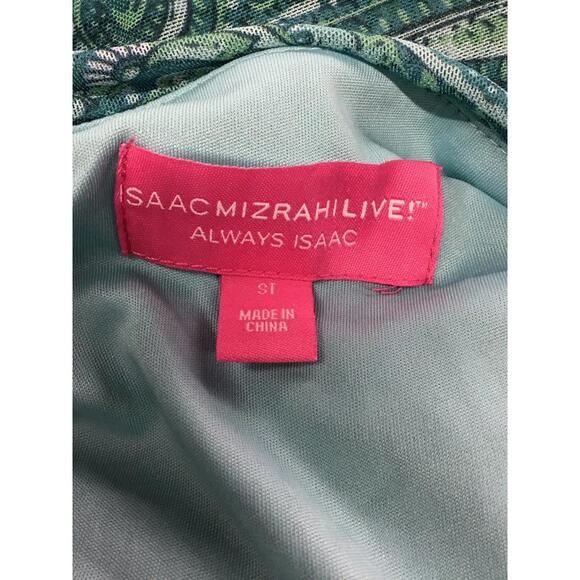 Isaac mizrahi live, twist front mesh midi dress tall small classic paisley new - Picture 3 of 4